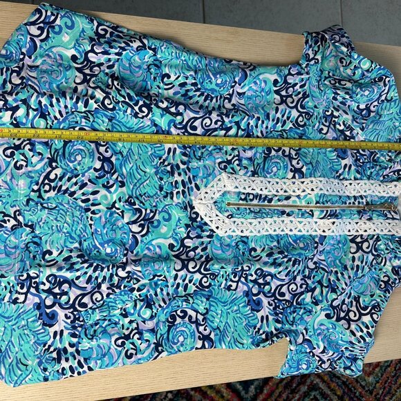 NWT Lilly Pulitzer Janie Popover in Light Aqua Spritz Size XXS - Picture 9 of 10